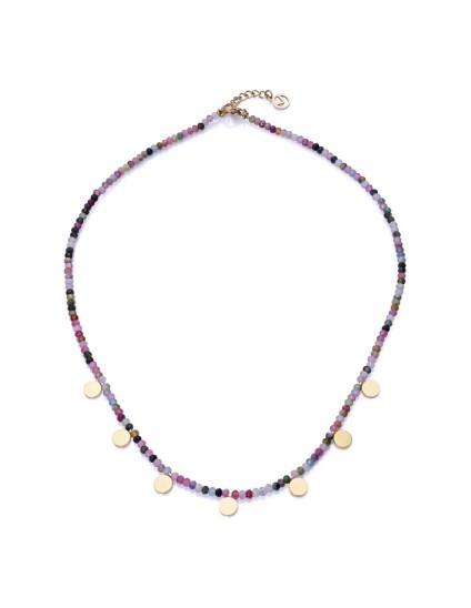 Collar Sra Fn 14078C09019 Mujer Acero IP dorado con piedras