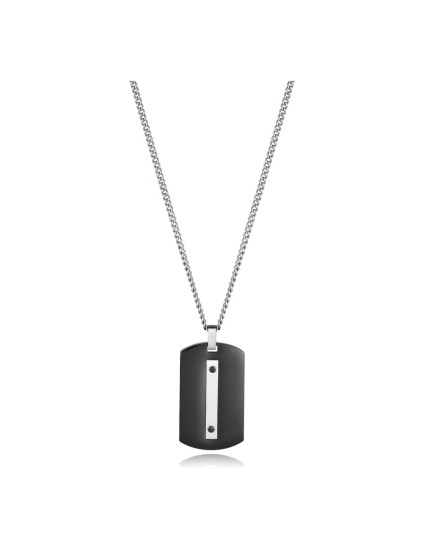 Collar Viceroy 14114C01010 Hombre Acero IP Negro Placa Bicolor