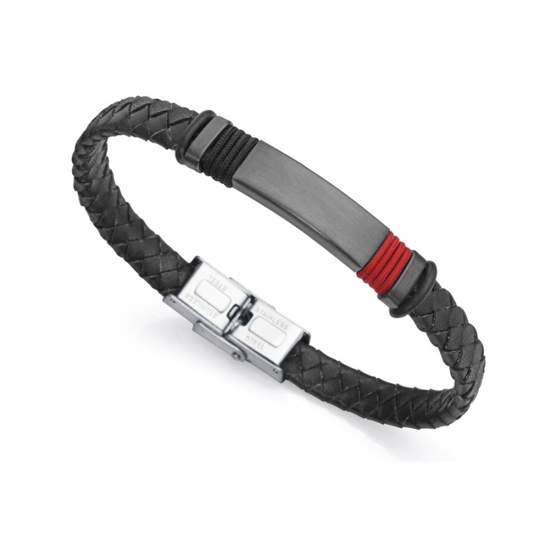 Pulseira Viceroy Magnum 6480P01010 Homem Aço e Pele Preta