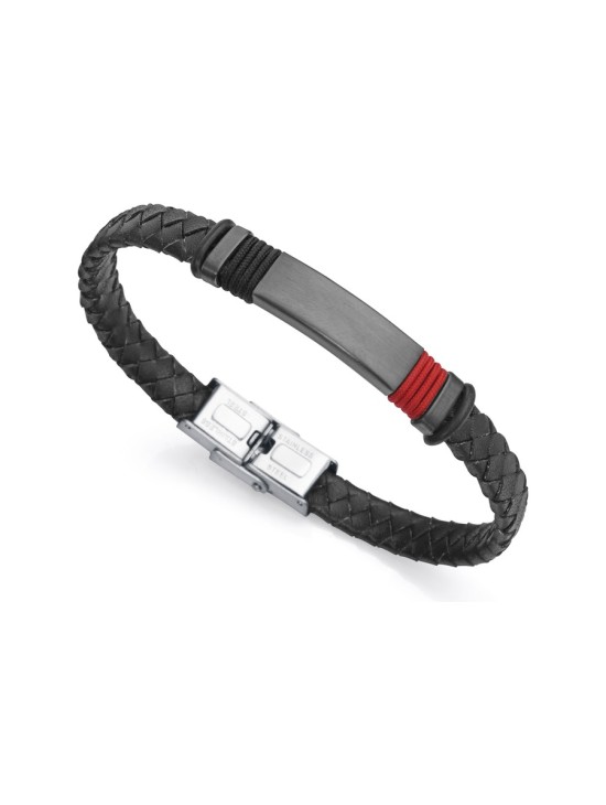 Pulseira Viceroy Magnum 6480P01010 Homem Aço e Pele Preta