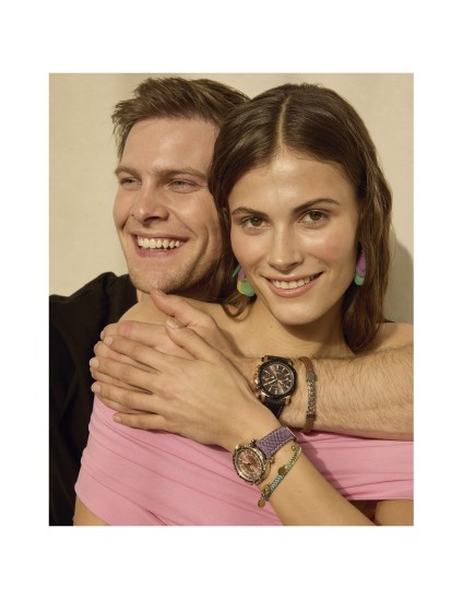 Pulsera Viceroy Beat 75325P01011 Hombre Acero y piel marrón