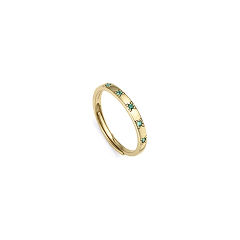 Sra Jewels 9119A013-32 Gold-Plated Sterling Silver Ring for Women