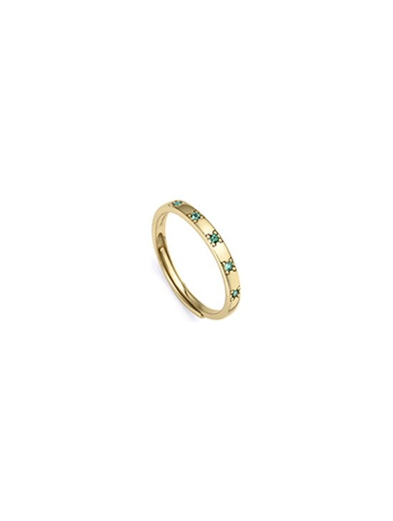 Sra Jewels 9119A013-32 Gold-Plated Sterling Silver Ring for Women