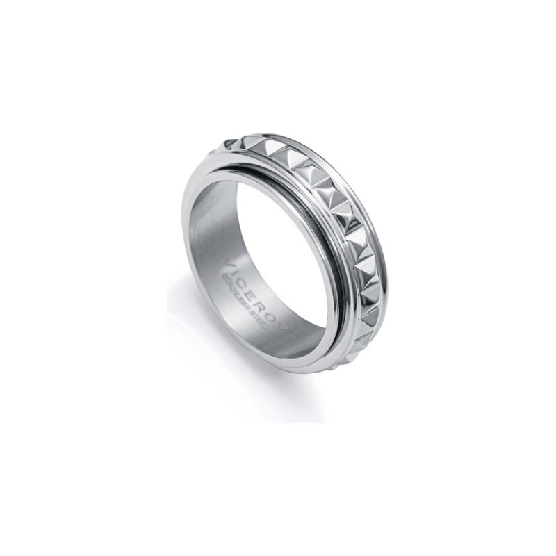 Viceroy 14115A02400 Men's Silver Steel Ring with Shine Finish