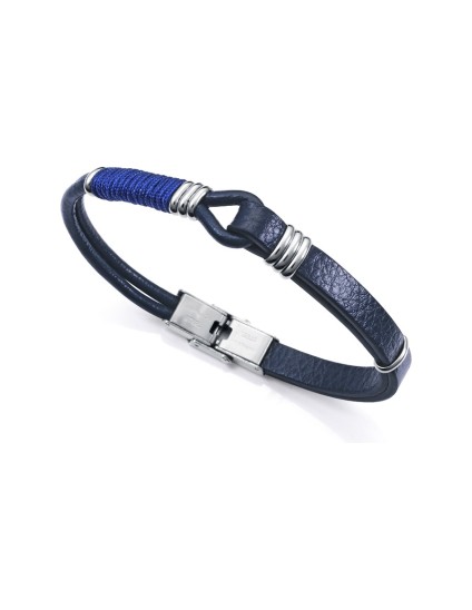 Pulsera Viceroy 14117P01013 Hombre Acero y Piel Azul elegante y versátil