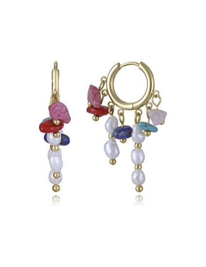 Pendientes Viceroy 14157E01019 Mujer Acero IP dorado con piedras multicolor