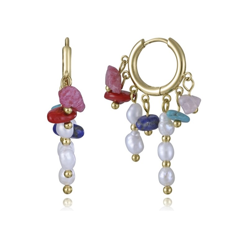 Pendientes Viceroy 14157E01019 Mujer Acero IP dorado con piedras multicolor
