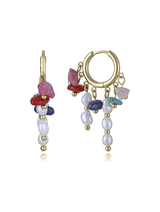 Pendientes Viceroy 14157E01019 Mujer Acero IP dorado con piedras multicolor