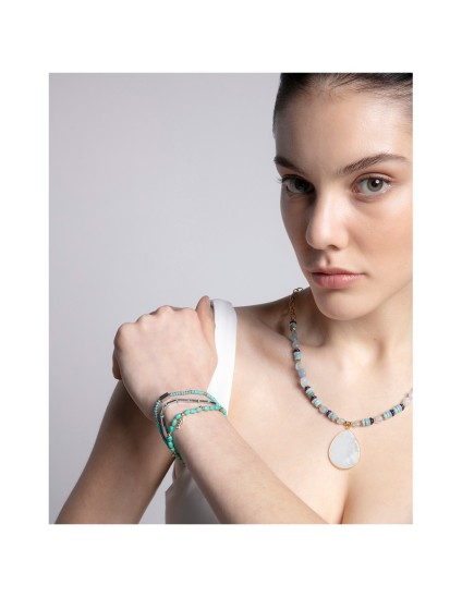 Viceroy 14162C01013 Women's Gold IP Steel Necklace with Natural Sto
