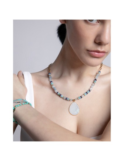 Collar Viceroy 14162C01013 Mujer Acero IP dorado piedras naturales