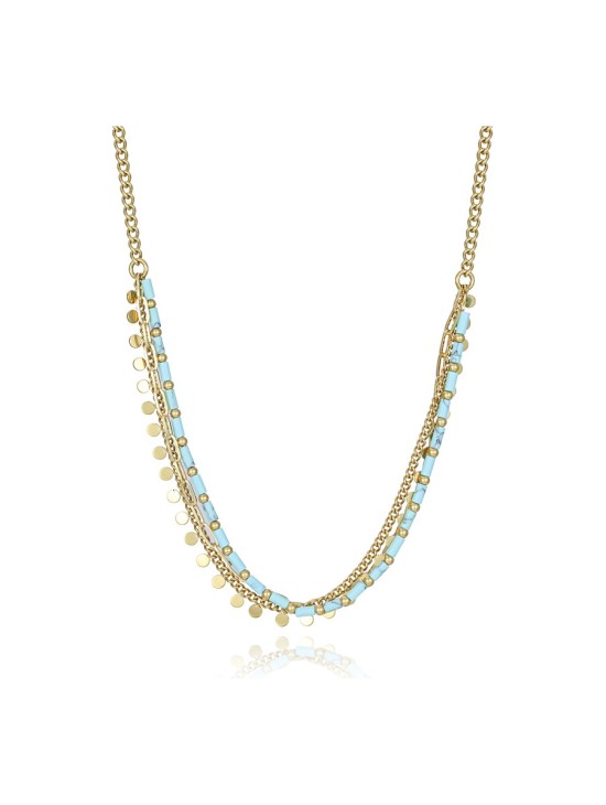 Colar Viceroy 14164C01014 Mulher Aço com Banho IP Dourado Azul