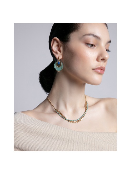 Colar Viceroy 14164C01014 Mulher Aço com Banho IP Dourado Azul