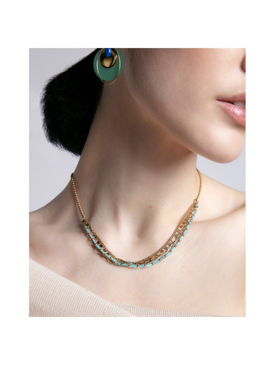 Colar Viceroy 14164C01014 Mulher Aço com Banho IP Dourado Azul