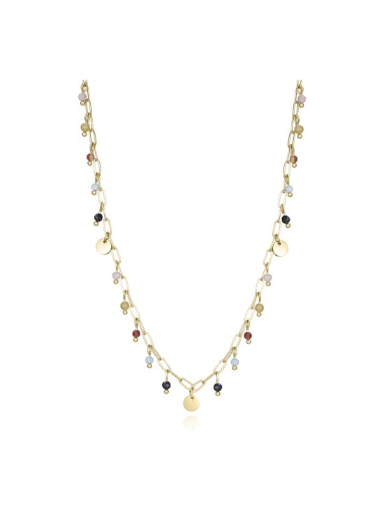 Viceroy 14166C01019 Women's Gold Steel Necklace with Natural Stones