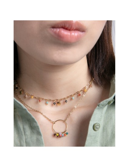 Collar Viceroy 14166C01019 Mujer Acero dorado con piedras naturales