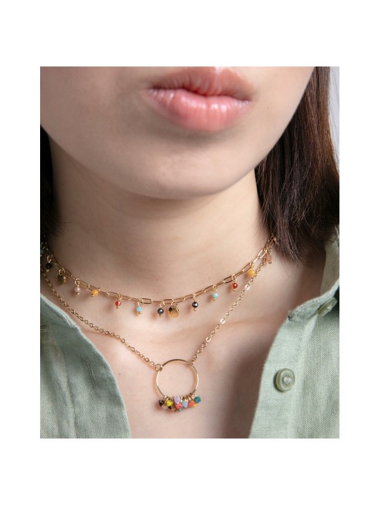 Collar Viceroy 14166C01019 Mujer Acero dorado con piedras naturales