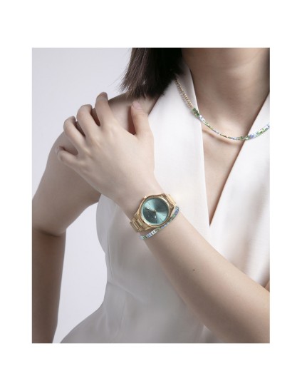 Viceroy 14167P01016 Gold IP Steel Bracelet with Blue & Green Crysta