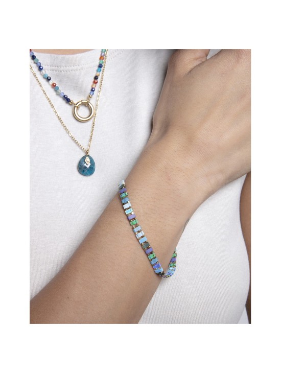 Viceroy 14167P01016 Gold IP Steel Bracelet with Blue & Green Crysta
