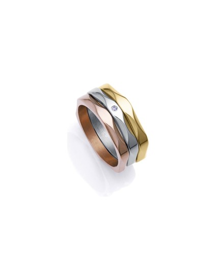 Anel Crist Fashion 14181A01419 Mulher Aço 3 Tons com Cristal