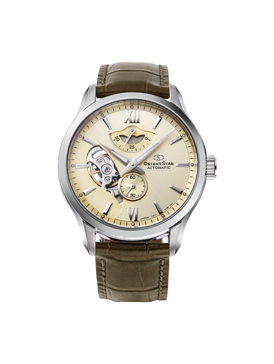 OrientStar 149-RE-AV0B10G00B Men's Steel Watch with Brown Leather