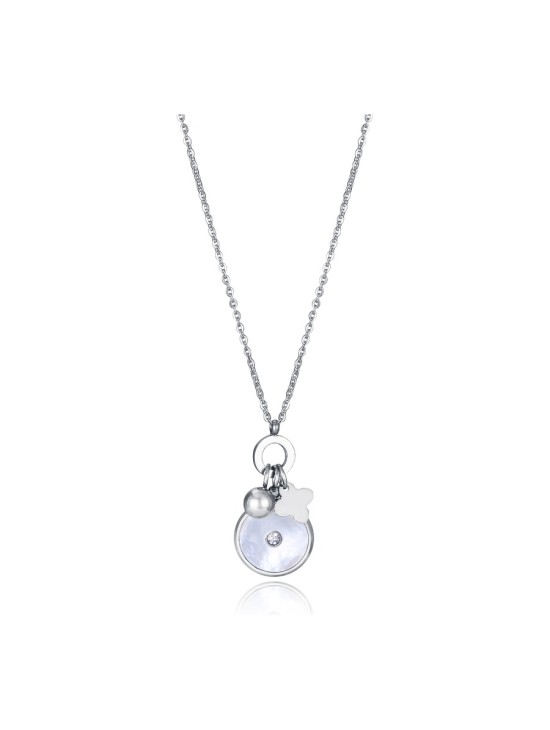 Viceroy 14190C01000 Women's Silver Steel Necklace with Mother-of-Pe