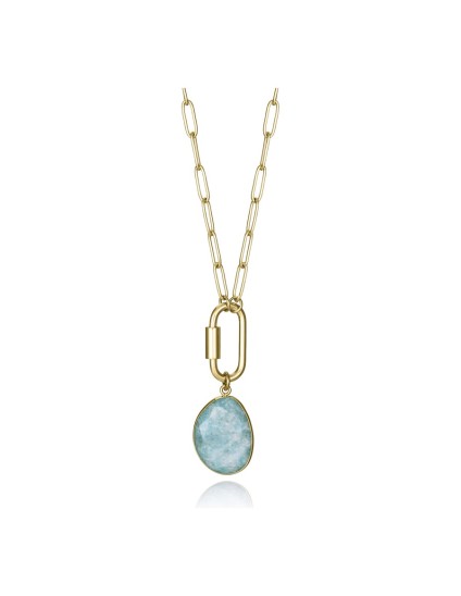 Collar Sra Fn 14194C01012 mujer acero baño Ip dorado con amazonita