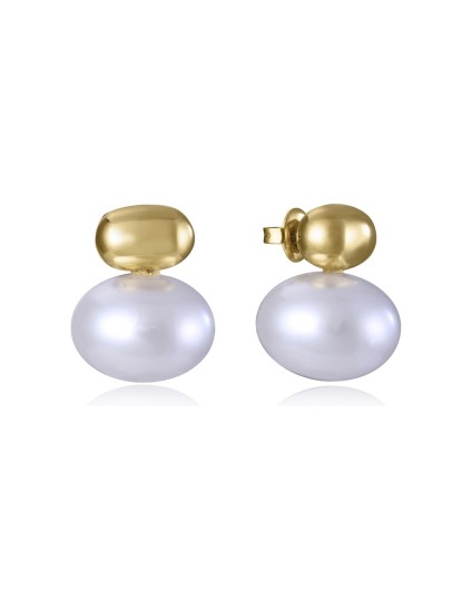 Pendientes Mujer 14203E01012 Acero IP Dorado y Perla Sintética
