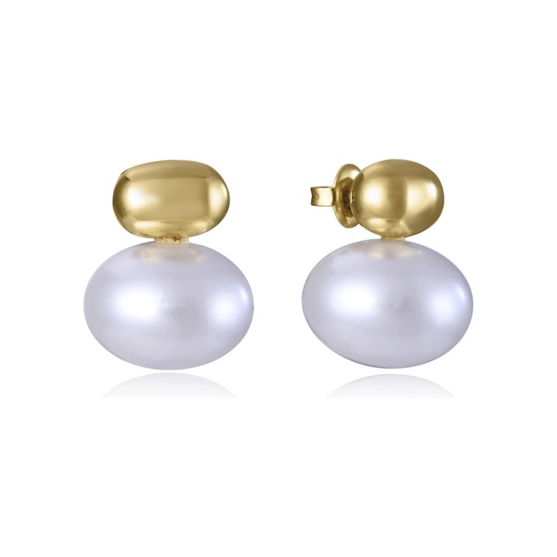 Pendientes Mujer 14203E01012 Acero IP Dorado y Perla Sintética