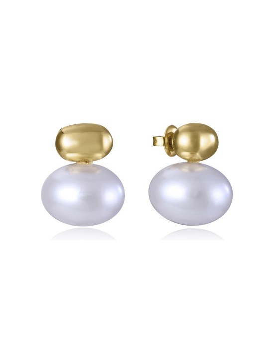 Women's Earrings 14203E01012 Gold IP Steel with Synthetic Pearl