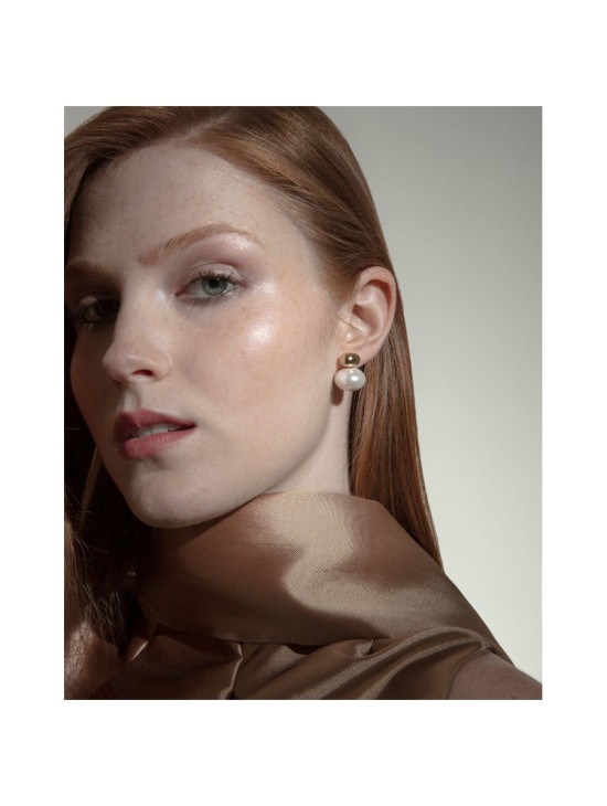 Women's Earrings 14203E01012 Gold IP Steel with Synthetic Pearl