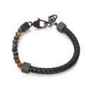 Pulsera Viceroy 14134P01019 Hombre Acero con Piel Negra