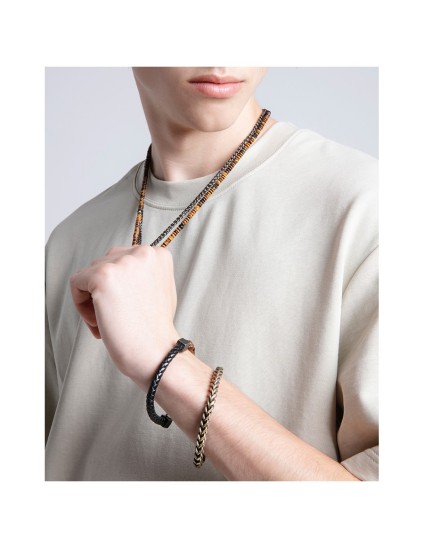 Pulseira Viceroy 14134P01019 Homem Aço e Pele Preta