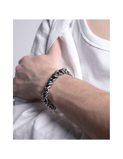 Pulseira Sr Fn 14136P01000 em Aço Envelhecido para Homem