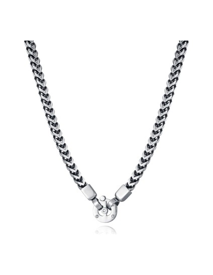 Men's Polished Silver Steel Necklace Sr Fn 14139C01000