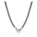 Collar Sr Fn 14139C01000 Hombre Acero de acabado pulido plateado