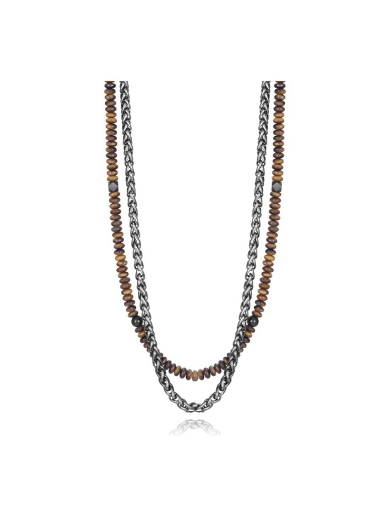 Collar Viceroy 14141C01011 Hombre Acero IP Gun y piedra natural