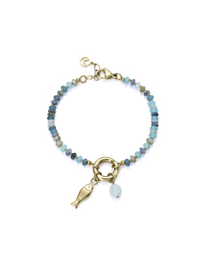 Pulseira Viceroy 14152P01019 Mulher Aço IP Dourado e Pedras Naturai