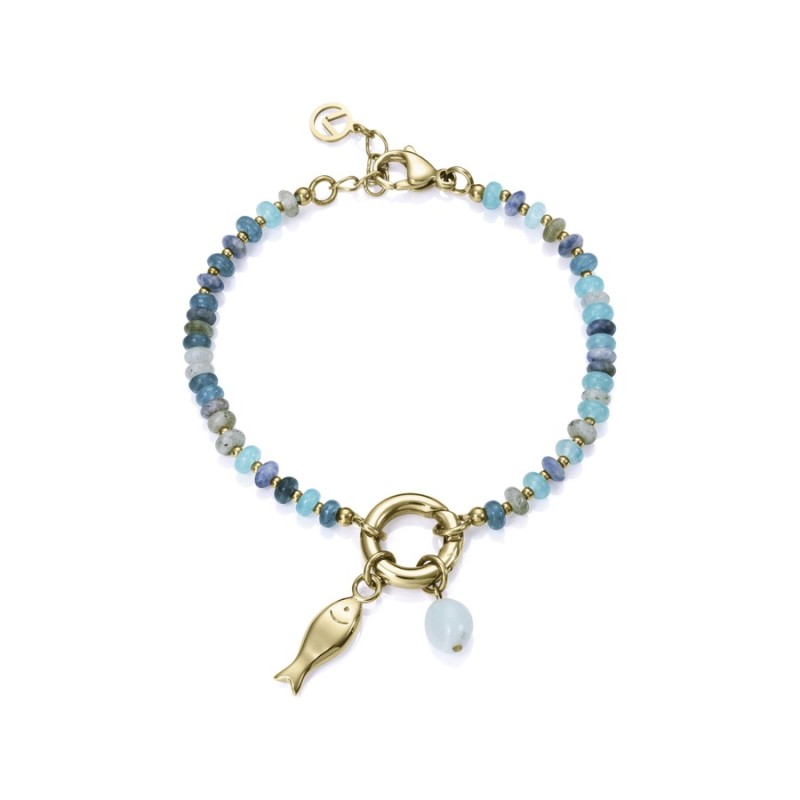 Pulseira Viceroy 14152P01019 Mulher Aço IP Dourado e Pedras Naturai