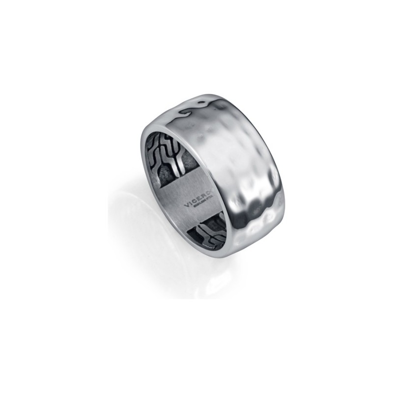 Viceroy Fashion 14215A02200 Men's Hammered Silver Steel Ring