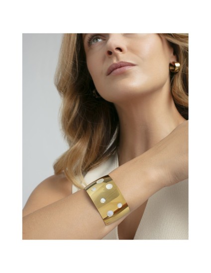Women's Gold IP Steel Bracelet 14272P01012 Mother of Pearl Chic