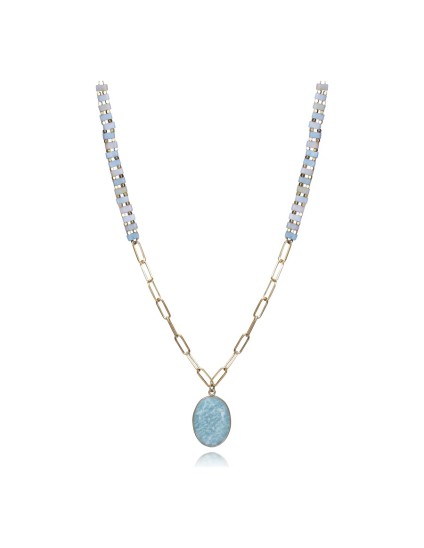 Collar Sra Fashion 14278C01014 Acero IP dorado y piedras naturales