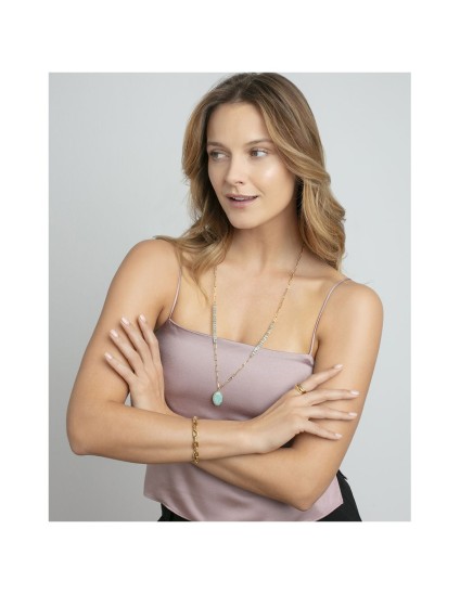 Collar Sra Fashion 14278C01014 Acero IP dorado y piedras naturales