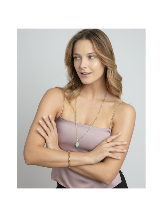 Collar Sra Fashion 14278C01014 Acero IP dorado y piedras naturales