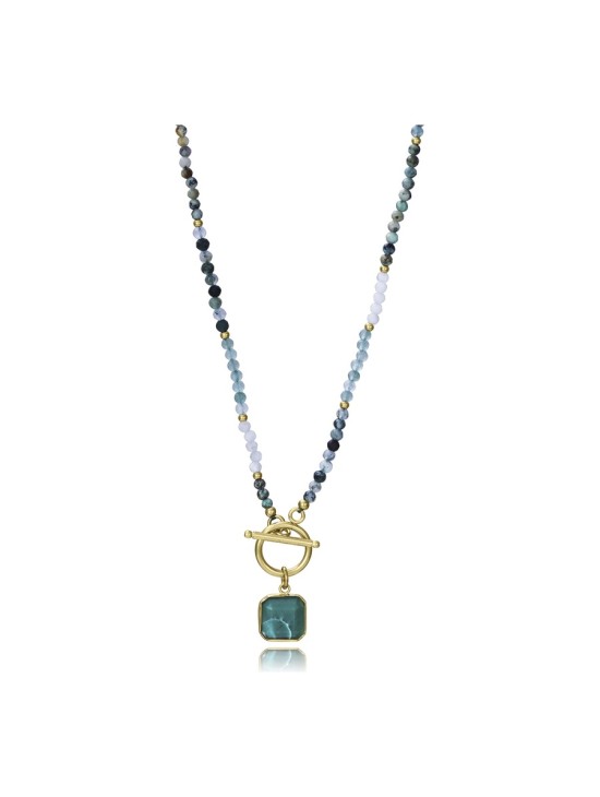 Viceroy 14279C01016 Women's Gold IP Steel Necklace with Natural Sto