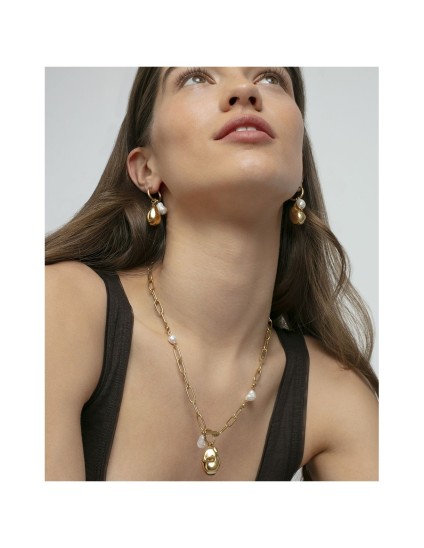 Collar Sra Fashion 14284C01012 Mujer Acero IP dorado con Perlas