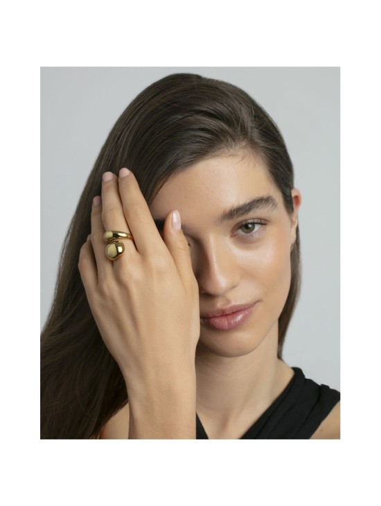 Anillo Viceroy 14292A01412 Mujer acero IP dorado volumen abierto