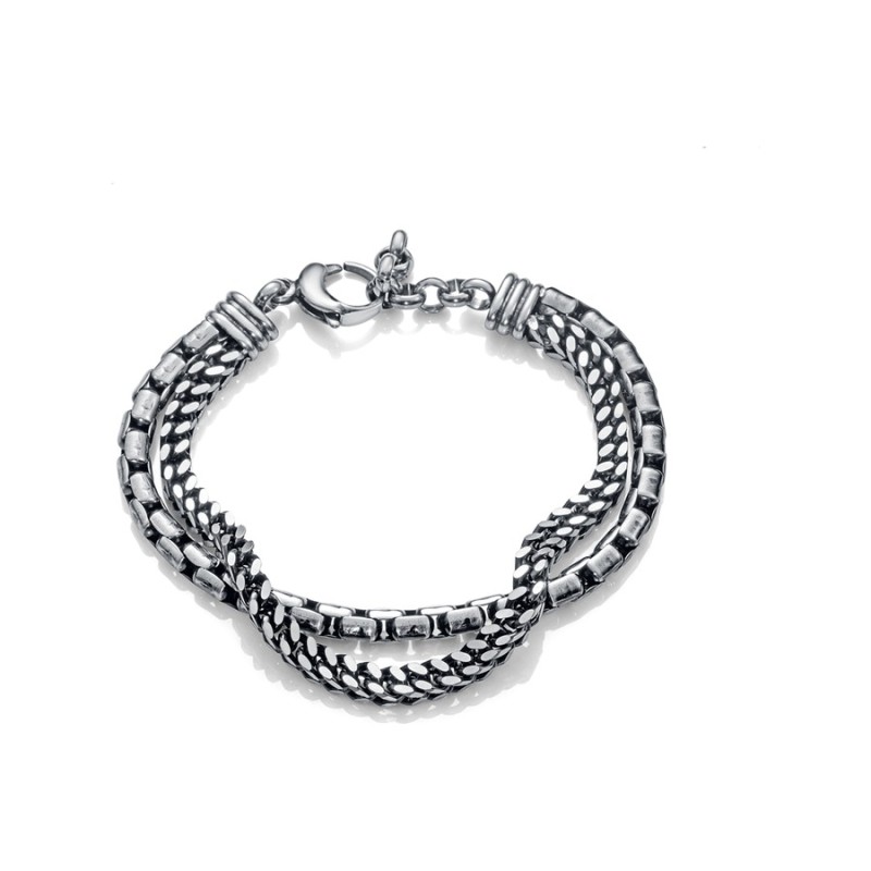 Viceroy Beat 1321P01010 Men's Aged Steel IP Gun Bracelet
