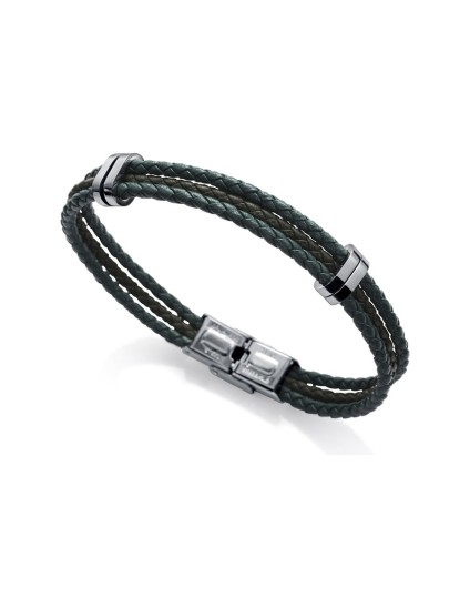 Viceroy Magnum Men's Bracelet 1325P01016 Steel & Green Leather