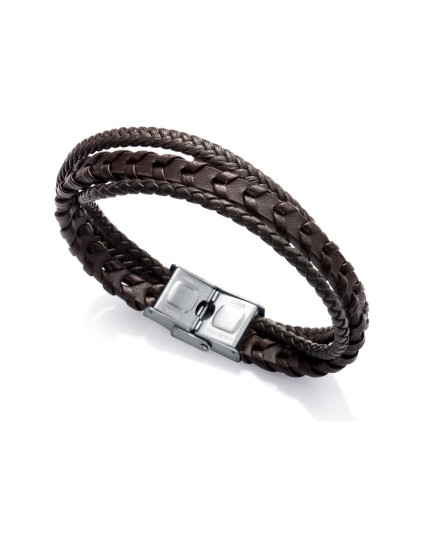 Viceroy Magnum 1334P01011 Men's Brown Leather & Steel Bracelet