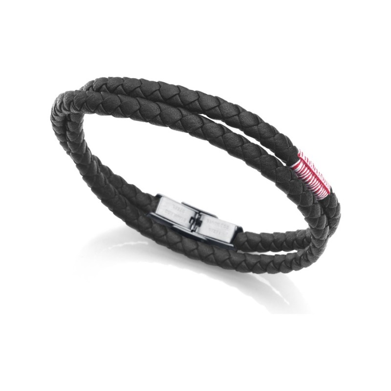 Pulsera Viceroy 1383P01010 Hombre Acero y piel negra